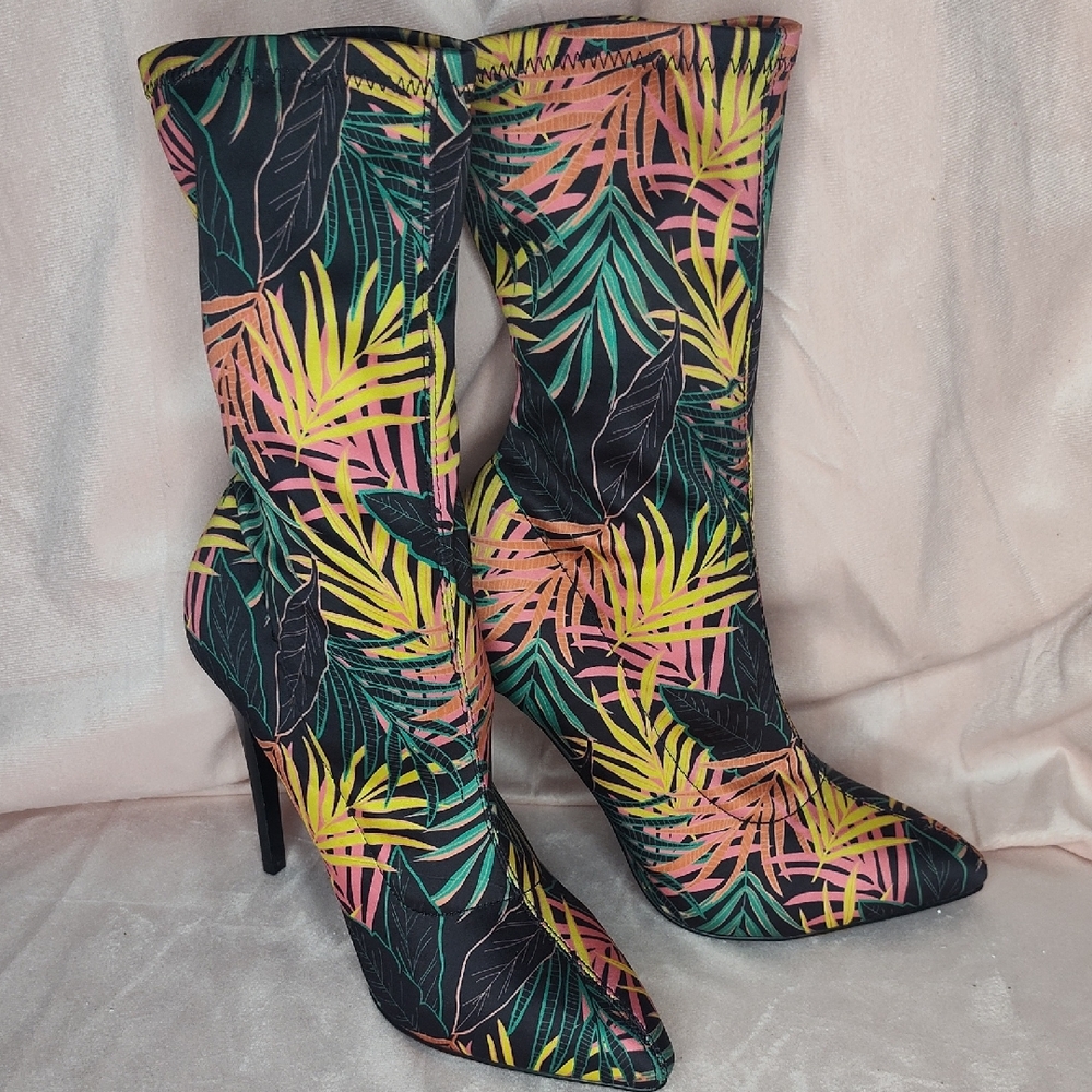 Call It Spring Multicolor Tropical Heeled Boots